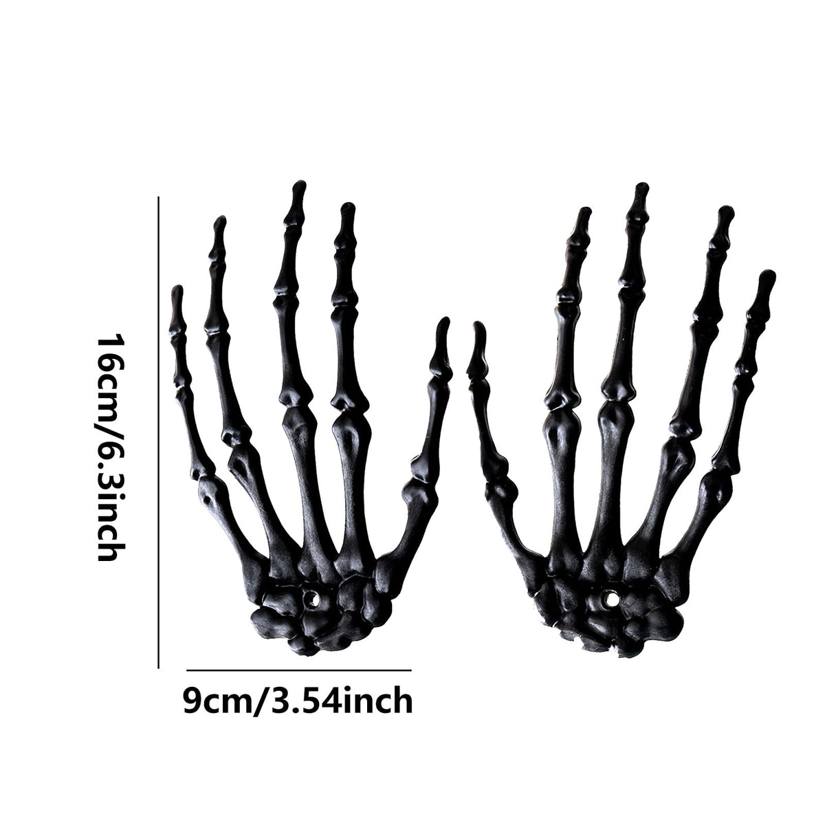 Darzheoy 2 Pack Halloween Skeleton Hands Realistic Life Size Skeleton Hands for Ghost Festival Halloween Themed Party Decoration Props (Right & Left)