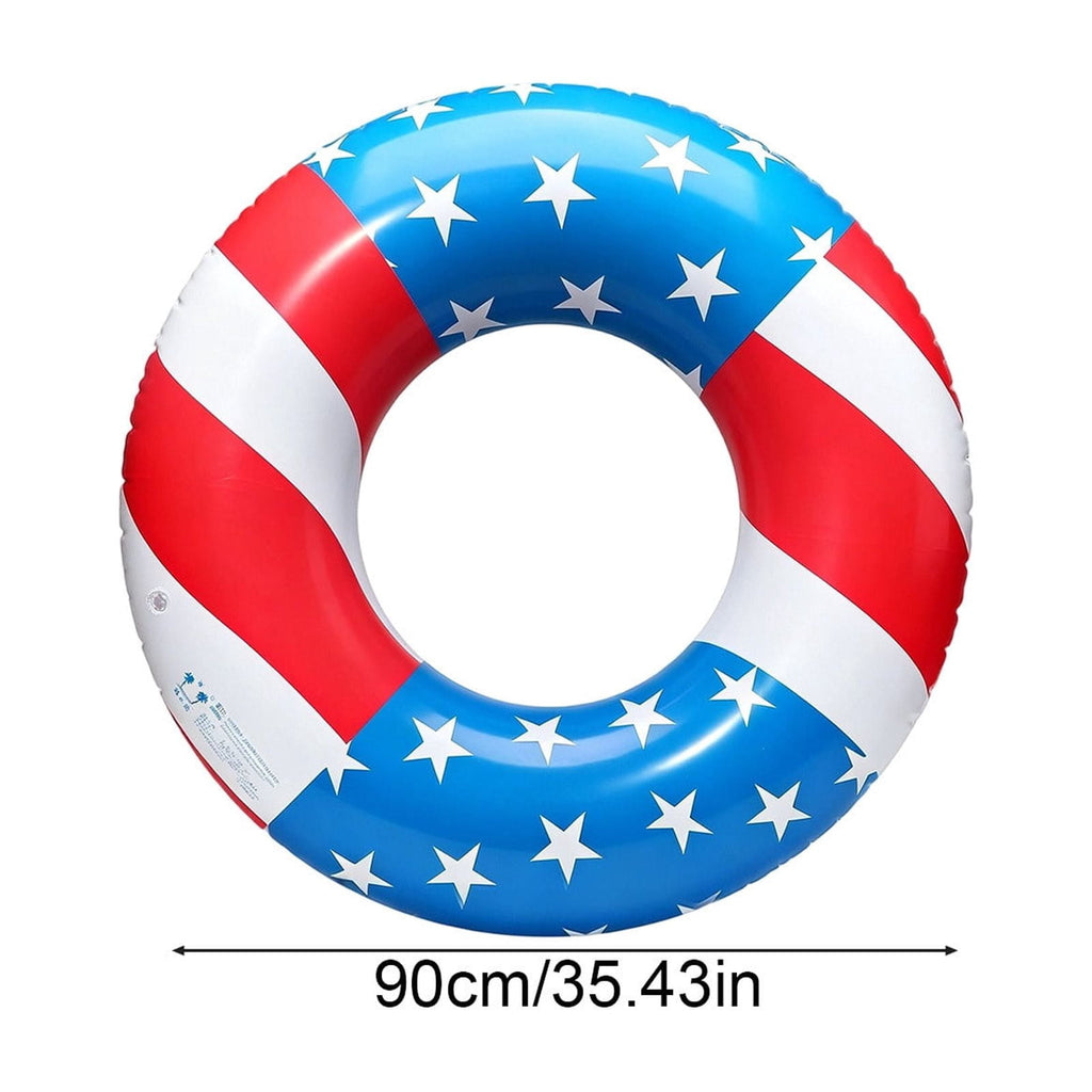 Pool Floats USA Flag Patriotic Swim Pool Tubes for Kids Adults Red White & Blue Pool Floaties Summer Pool Party 250th Anniversary 35in