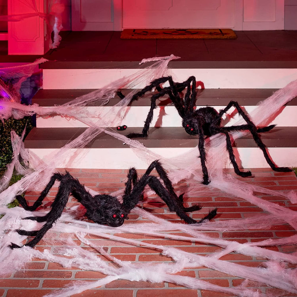Ayieyill 79 In Giant Spider Halloween Decorations Outdoor, Scary Large Spider for Halloween Yard Decorations, Haunted House Props, 1pc