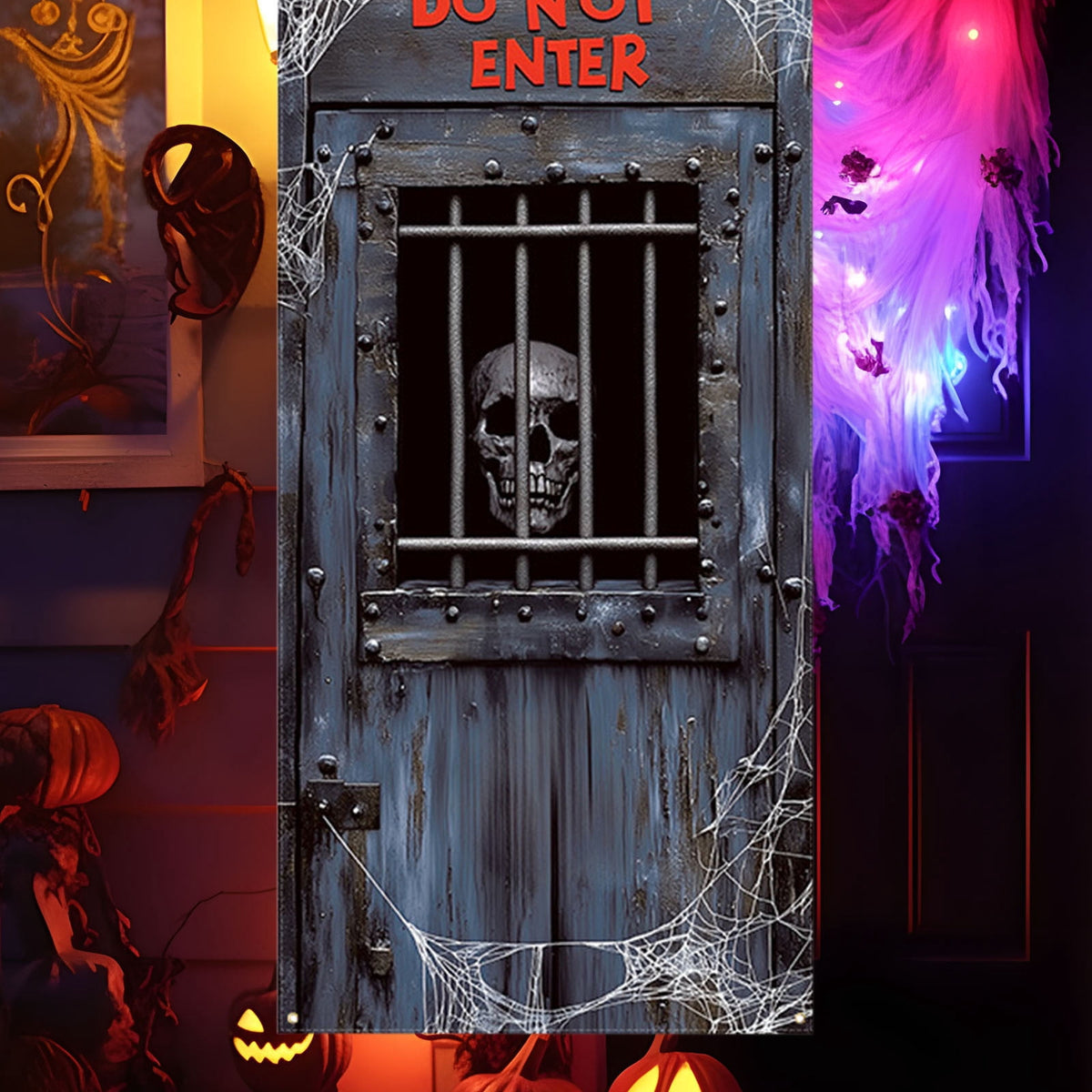 DAMAI Halloween Door Hanging Curtain Party Festival Scene Layout Supplies Decorative Porch Hanging Cloth