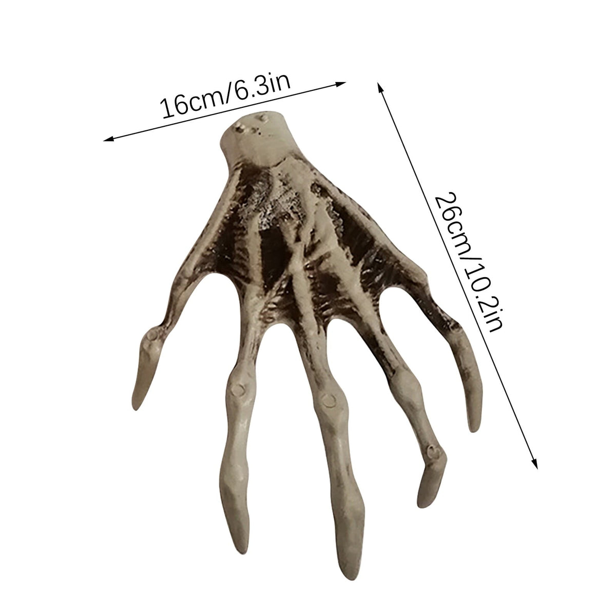 Witch Skeleton Hands for Halloween - 1 Pair Realistic Scary Hands, Decoration Props for Halloween Parties, Haunted House Displays and Terror Decor