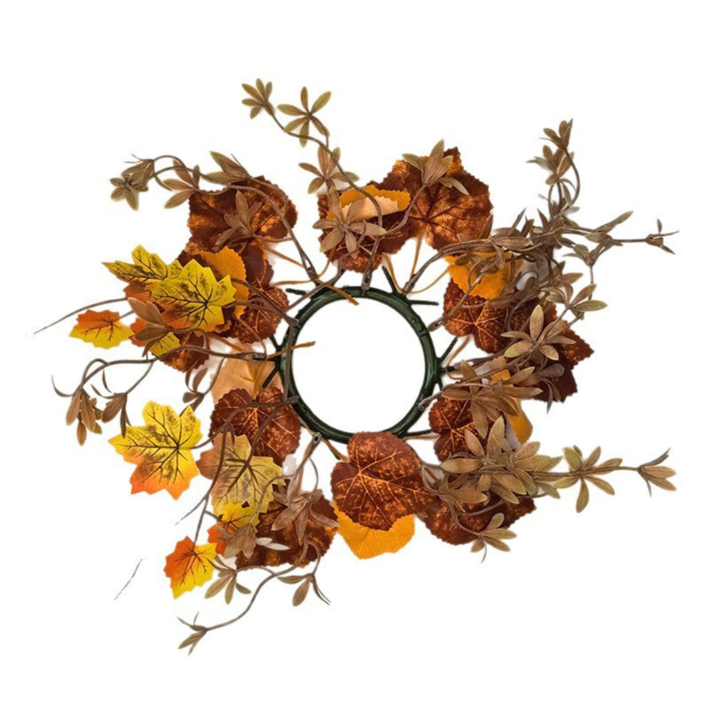 Small Fall Gradient Wreath for Front Door, Multicolor Artificial Autumn Wreaths Thanksgiving Decor for Home, Fall Halloween Decorations, Outdoor Indoor Farmhouse Wall Decor Year Round, E