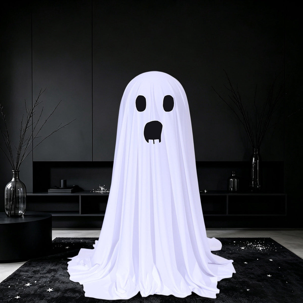 Aurorax Early Halloween Decorations Outdoor,Ghost Halloween Decoration 2 ft Realistic Waterproof Ghost Decor for Front Porch Yards Gardens Lawn Black