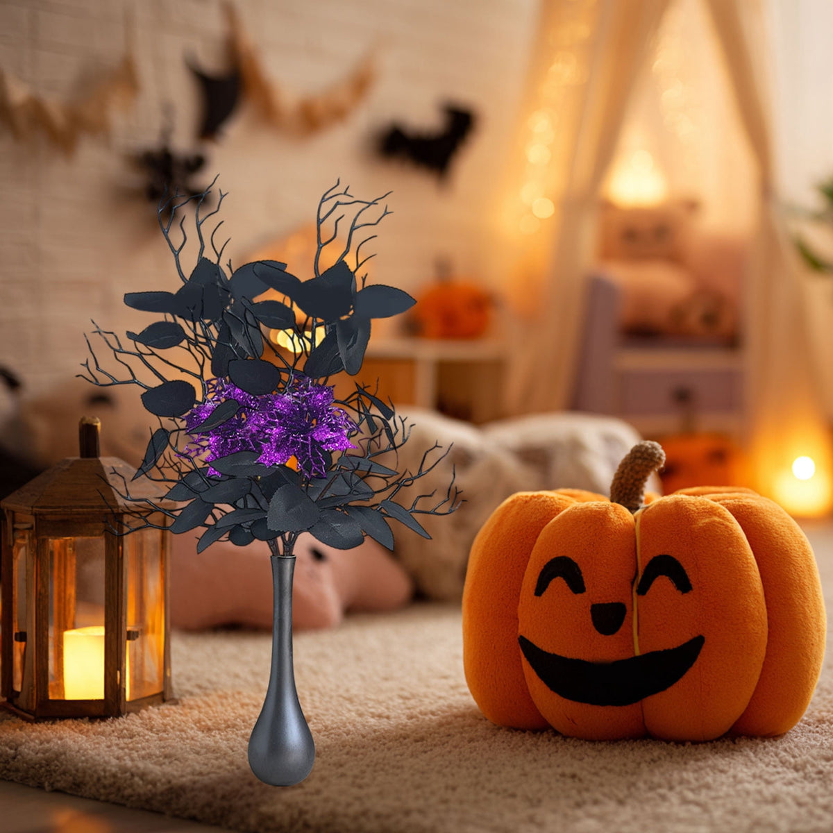 Generic Halloween Door Hanging Decor Pumpkin Ghost Bat Paper Sign Indoor Outdoor Front Door Decoration 16 Inch