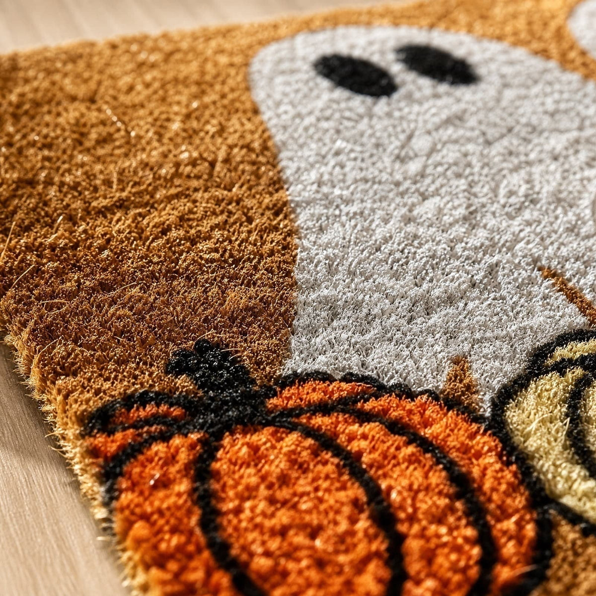 Clearance Natural/Black Floral Bird Outdoor Coir Doormat, 30" x 18"