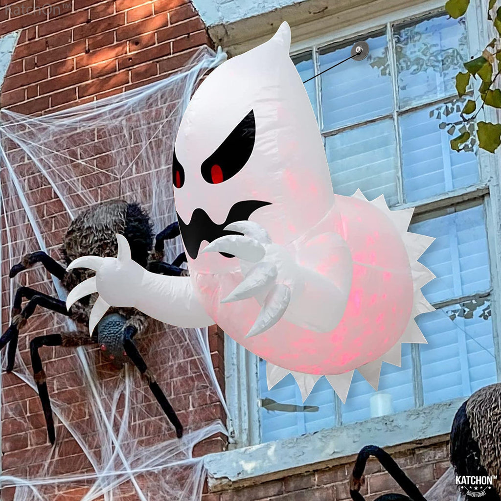 AGCAN 4.6 FT Halloween Inflatable Ghost Blow Up Ghost Broke Out from Window Halloween Decor