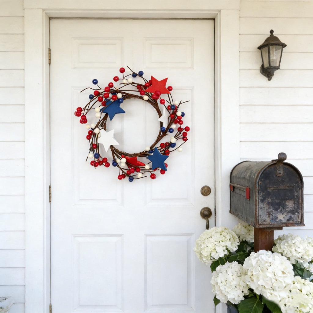 AZXY 4th of July Wreath,Patriotic Wreath,Independence Day Wreaths,Memorial Day Decorations