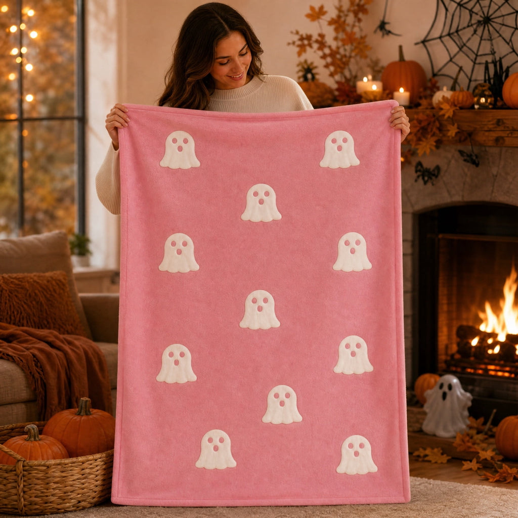 AuroraX Halloween Ghost Decor Outdoor Halloween Decoration Courtyard Tabletop Desktop Haunted Halloween Decoration for Yard Garden Pink