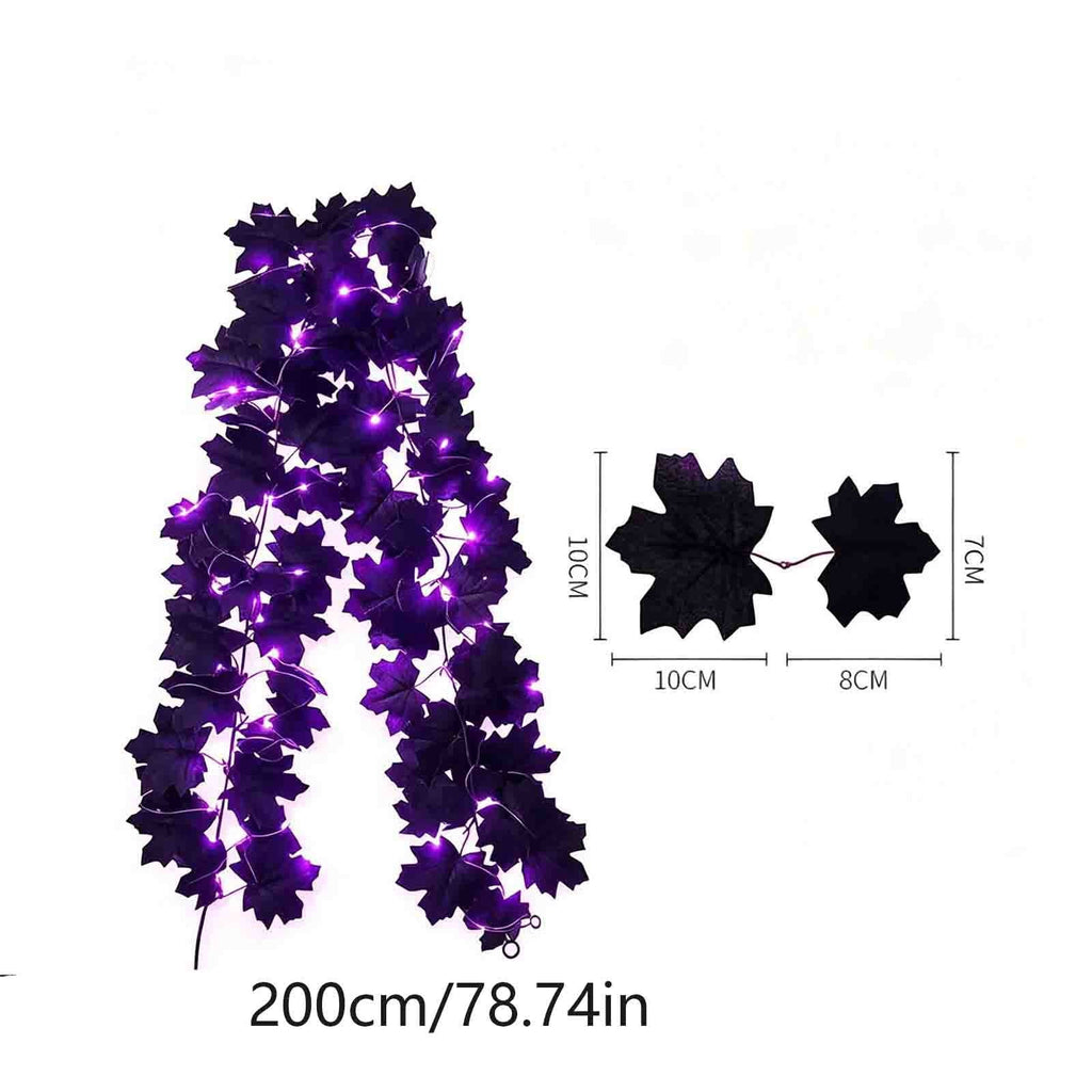 CuiLiyq Halloween Tinsel Garland, 78.7 Inch Black Purple Silver Foil with Bats and Ghosts, Party Decor for Mantel, Staircase, Doorway