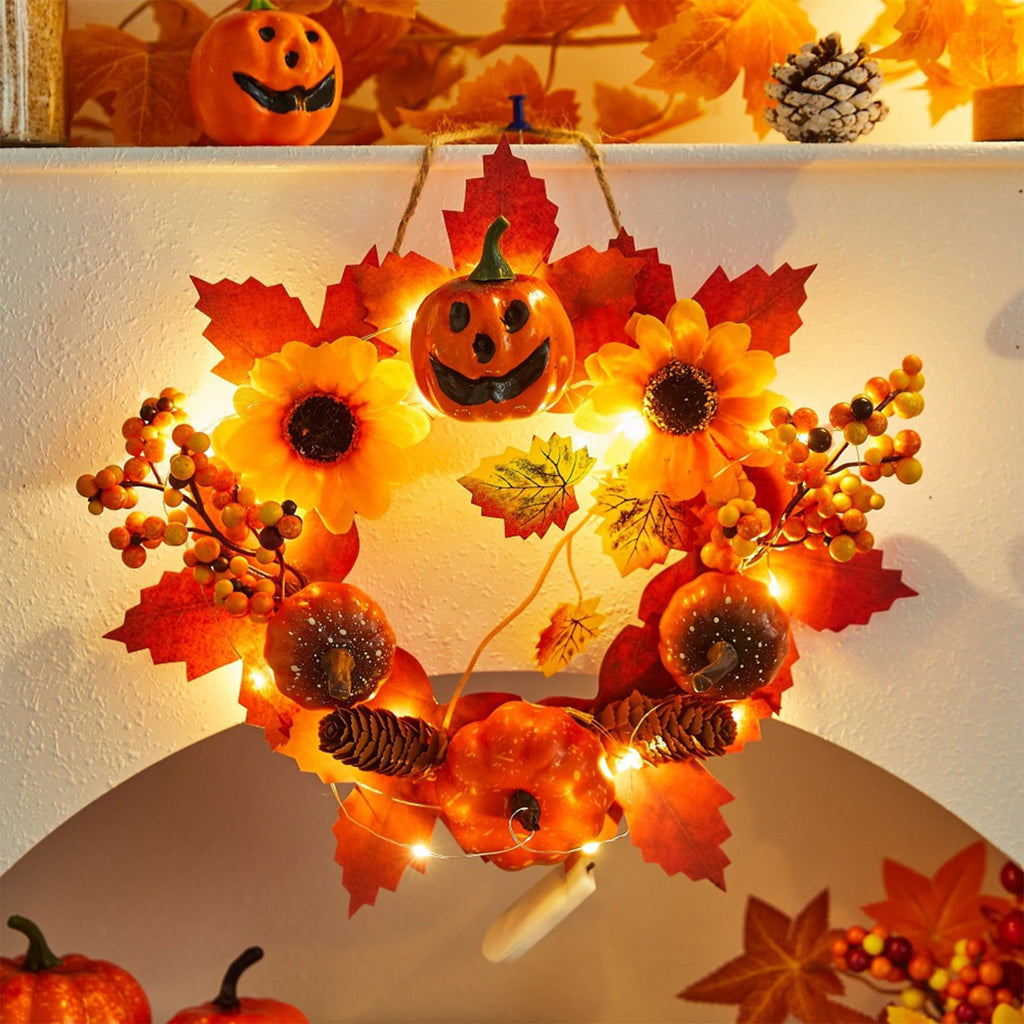 sruoe Halloween Decorations, Halloween Wreaths for Front Door, Artificial Wreaths, Indoor Outdoor Halloween Decor, Fall Wreaths, Halloween Wreath Ghost Festival Decoration
