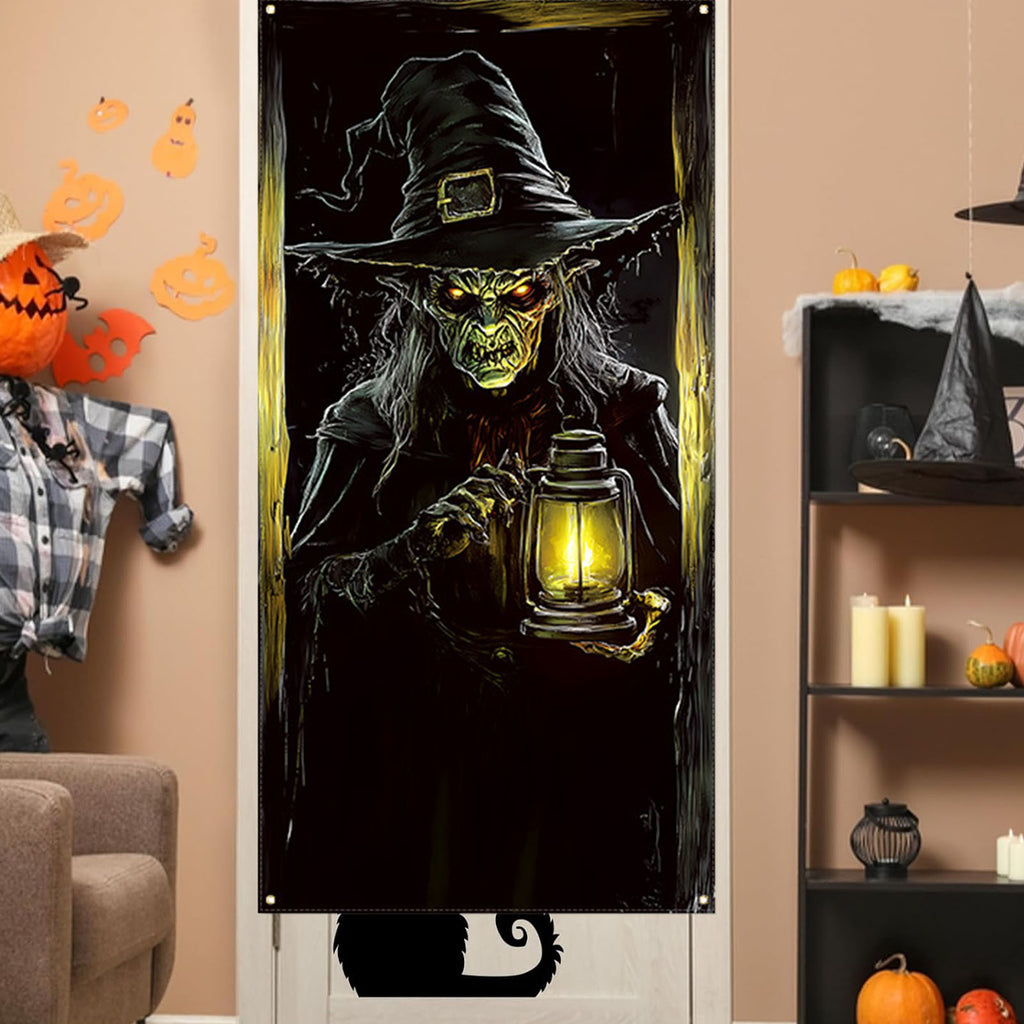 DAMAI Halloween Door Hanging Curtain Party Festival Scene Layout Supplies Decorative Porch Hanging Cloth