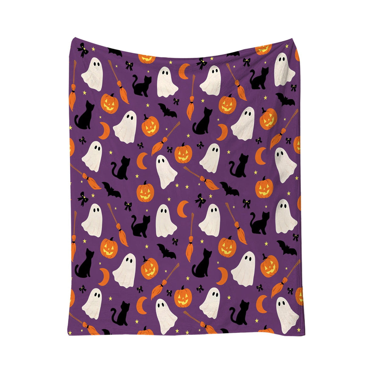 Halloween blanket,Halloween Print Throw Blanket Flannel Soft Cozy Decorative Nap Blanket with Ghost Pumpkin Skull for Office Bedroom Sofa Camping Travel(100x150cm/39x59 Inch),Black
