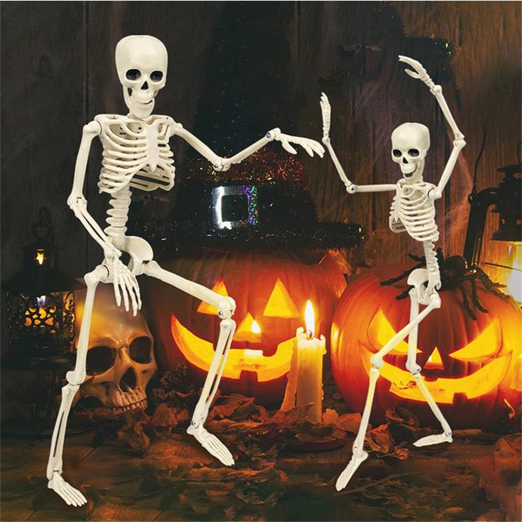 Fankiway Halloween Movable Skeleton Human Model Skull Full Body Mini Figure Toy , Decorations Skull Full Body Realistic Faux Human Skeleton Skull Decor