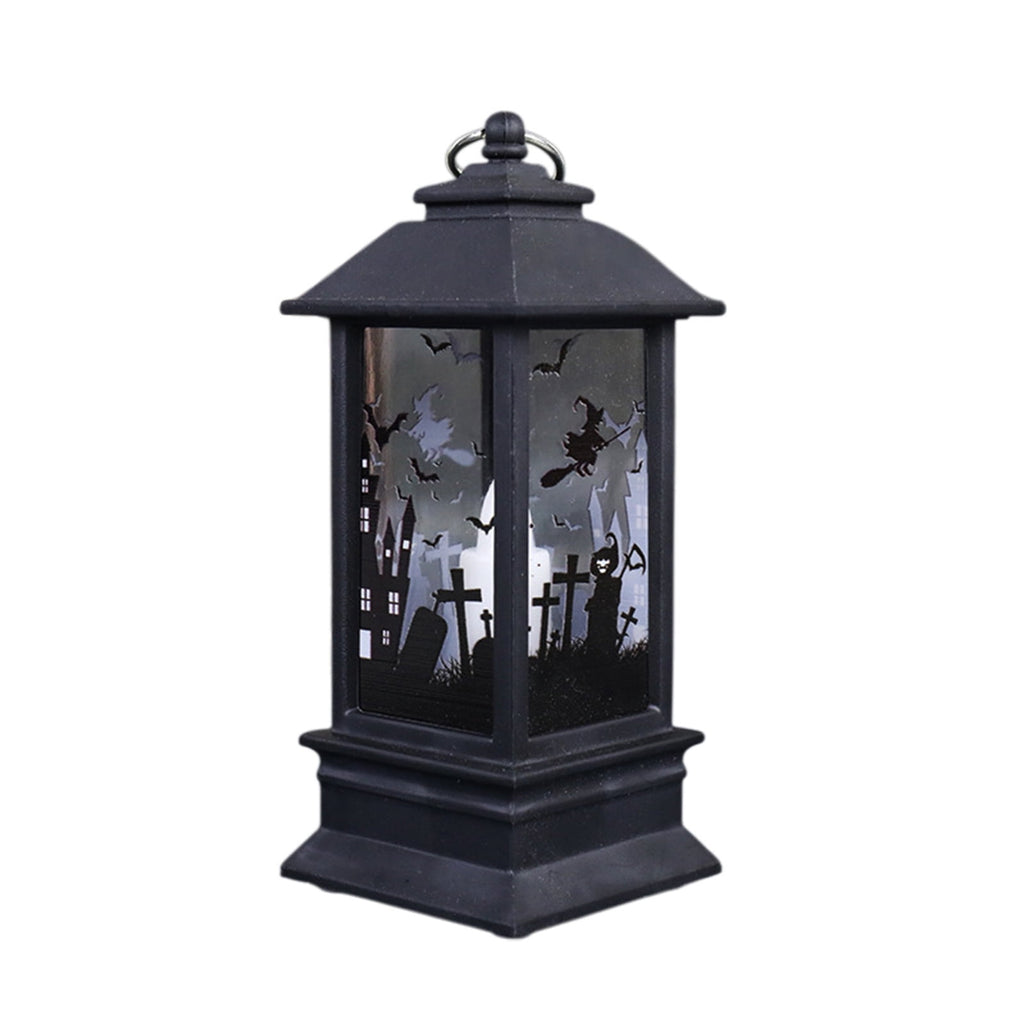 Black Halloween Mini LED Lantern Table Centerpiece 5.1 Inch for Indoor Decor, 2 Inch, 5 cm