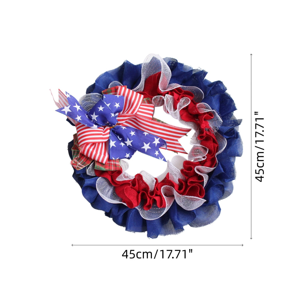 Nkmbld 4th of July Wreaths for Front Door, Independence Day Wreath Red White Blue Flower Wreath for Independence Day Memorial Day Flag Day Decor