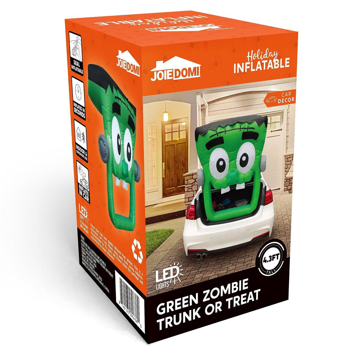 Joyfy 3.6 ft Animated Halloween Inflatable Dinosaur Decoration,Trunk or Treat Car Decorations Kit Dinosaur with Built-in LED Light for Halloween Party Indoor,Outdoor,Yard,Garden Decor
