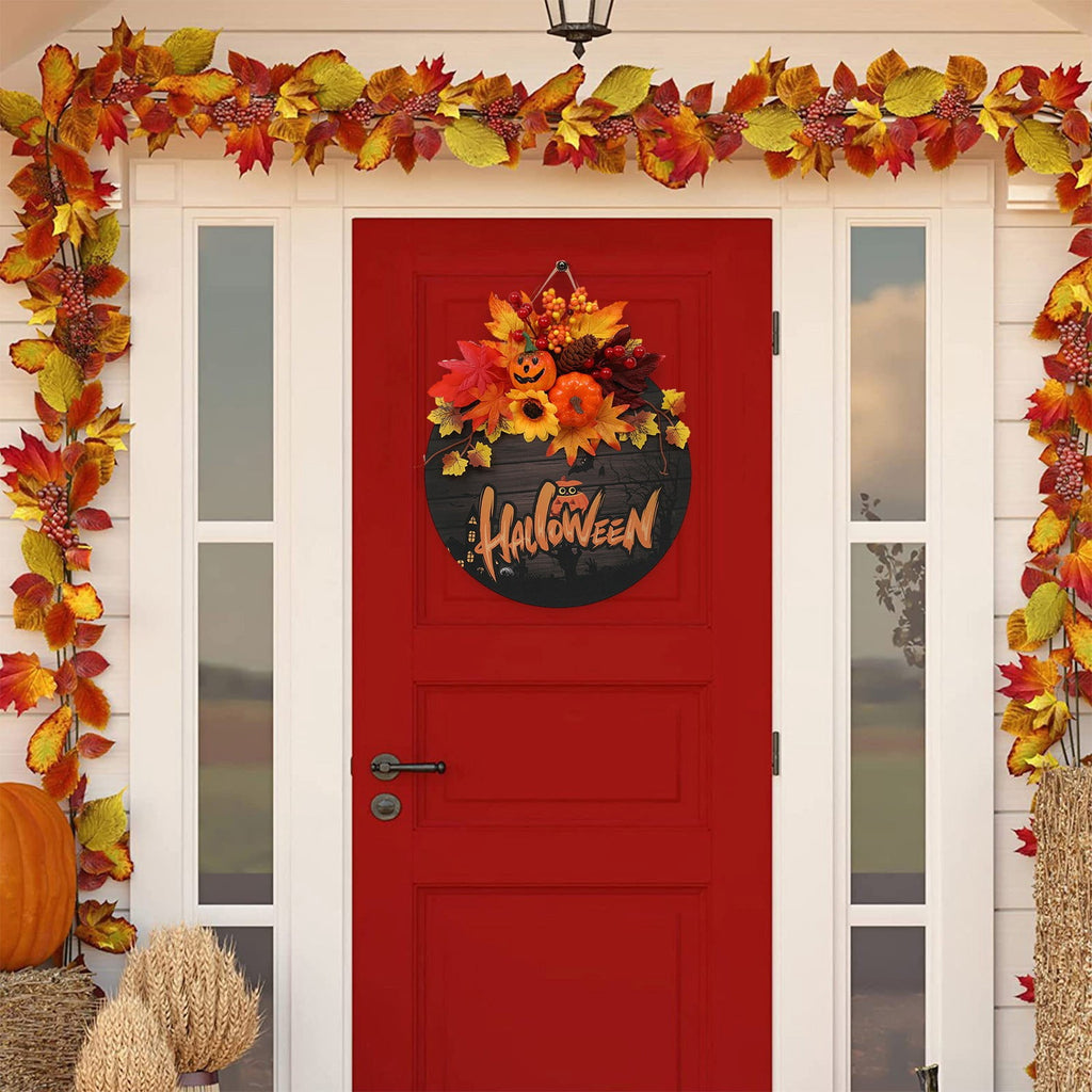 sruoe Halloween Decorations, Halloween Wreaths for Front Door, Artificial Wreaths, Indoor Outdoor Halloween Decor, Halloween Wreaths for Front Door, Halloween Party Decoration, Yard Decoration