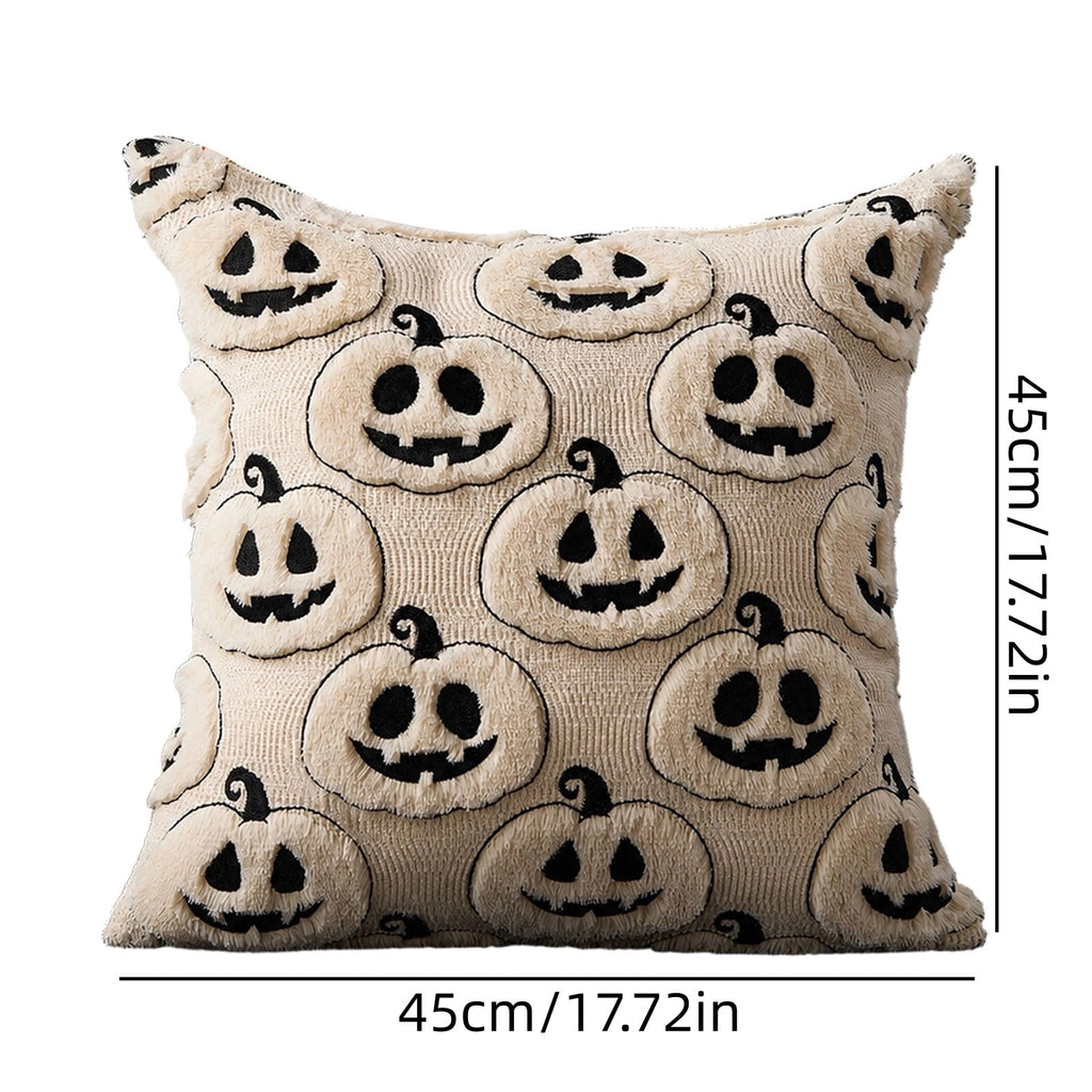 Cute Reading Ghost Plush Throw Pillow, Halloween Book & Pumpkin Bucket Ghost Stuffed Cushion, Spooky Season Decorative Pillow, for Sofa, Bedroom, Party Decor