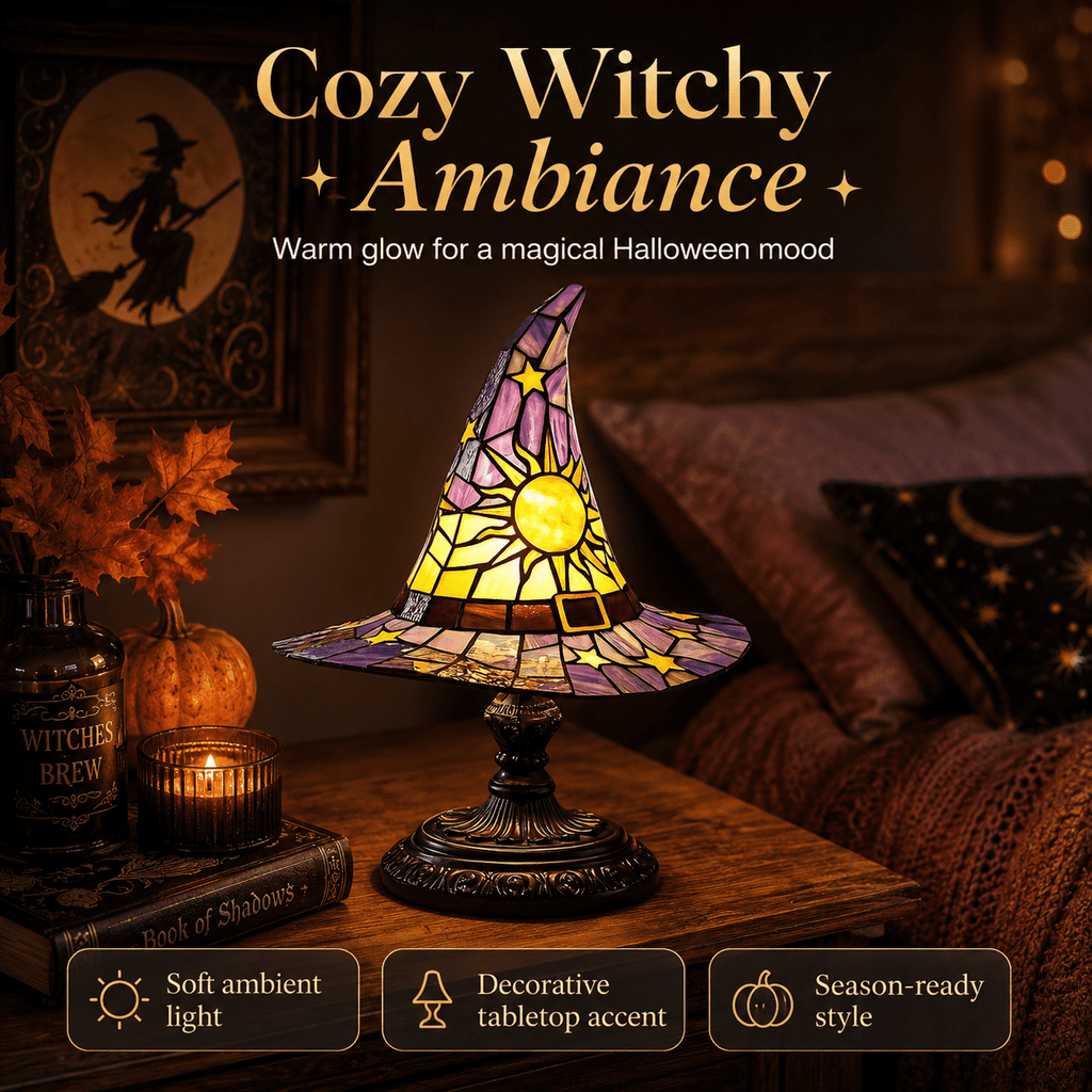 Diceymbol 11.81 Inch Halloween Ghost Night Light, Witch Hat Ghost Lamp with Jack O Lantern, Halloween Decorations Indoor for Table Mantel Party Decor