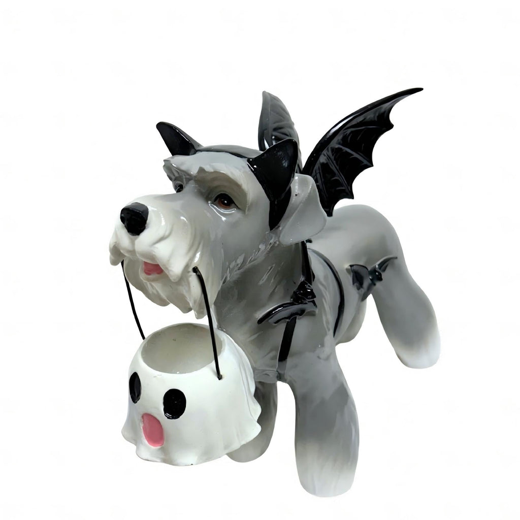2026 New Halloween Light‑Up French Bulldog Figurine, Shark Outfit Dog Statue with Glowing Pumpkin, Waterproof Resin Table Holiday Decorations, Cute Spooky Halloween Decorations for Porch Yard Home