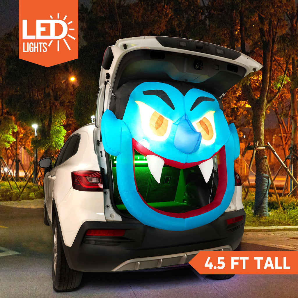 Joyfy 3.6 ft Animated Halloween Inflatable Dinosaur Decoration,Trunk or Treat Car Decorations Kit Dinosaur with Built-in LED Light for Halloween Party Indoor,Outdoor,Yard,Garden Decor