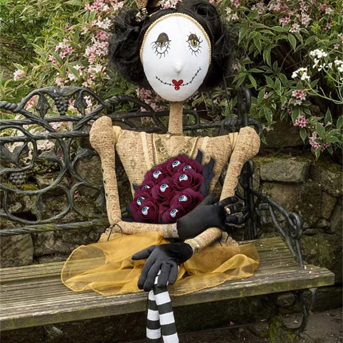 Feltree Halloween Decorations 10 Pieces Faux Rose With Eyeballs Halloween Faux Eyeball Flowers Faux Gothic Rose Bushes For Halloween Party Home Decorations