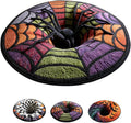 3D Halloween Rug, skeleton vortex quilted round Mat (#B,140 cm / 55.1 in) | 3D Candy Corn Abyss Quilted Round Mat with Spooky Depth Design Crystal Velvet Soft & Durable Fabric Non-slip