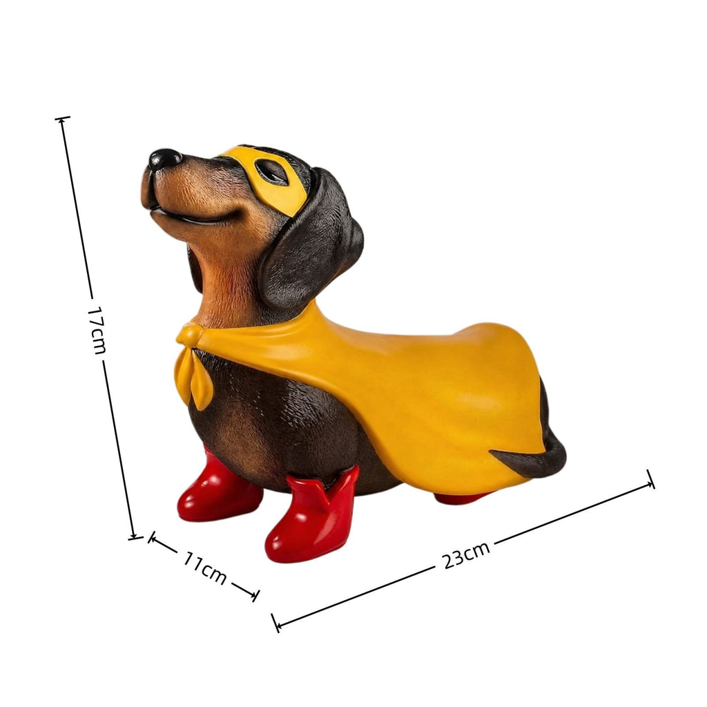 Halloween Light Up Blow Mold Super Hero Dachshund Wiener Dog Statue, Outdoor Indoor Fall Front Porch Lawn Decoration, Pet Lover Gift