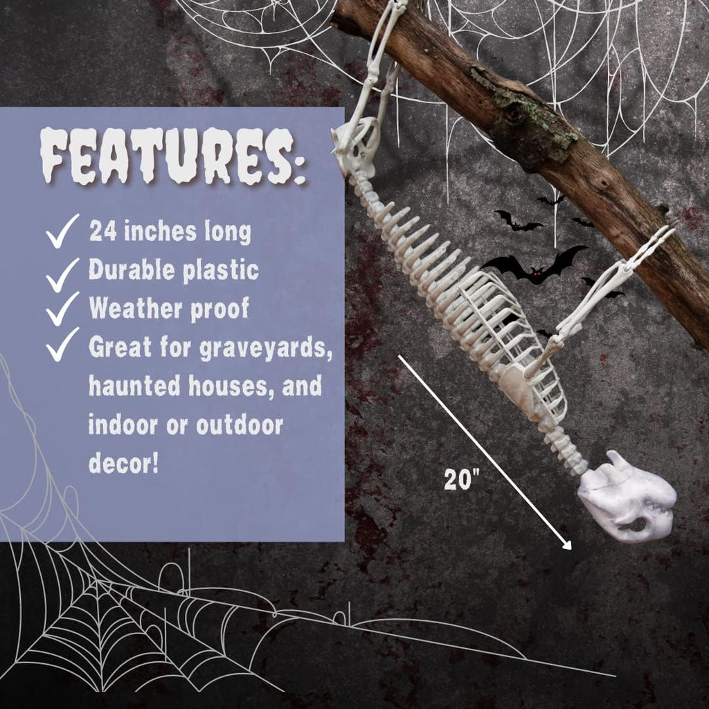 Halloween Sloth Skeleton (Giant 2 Ft Long) with Easy-To-Hang Limb Straps -Weather Resistant Yard, Lawn and Tree, Posable Indoor and Outdoor Party Prop