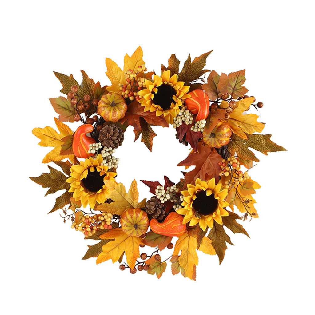 YIKA Halloween Decoration Fall Peony And Pumpkin Wreath Colorful Decorative Garland Home Decoration And Ornaments Suitable For Decoration In Multiple Scenarios F3Halloween Yard Decor