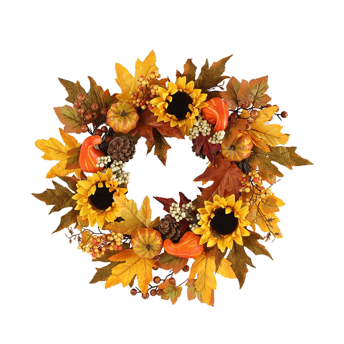 YIKA Halloween Decoration Fall Peony And Pumpkin Wreath Colorful Decorative Garland Home Decoration And Ornaments Suitable For Decoration In Multiple Scenarios F3Halloween Yard Decor