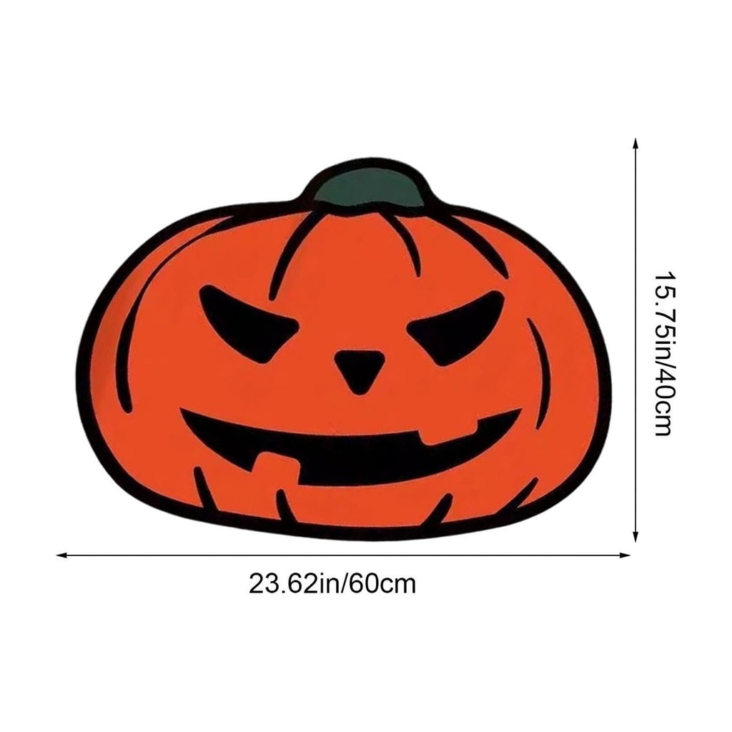 Halloween Door Mat Pumpkin Shaped Non-Absorbent Skidproof Mat 15.75x23.62in Polyester Skidproof & Weather Resistant for Front Door Porch Indoor Outdoor Halloween Door Mat by MPOISVA