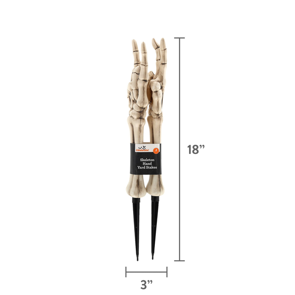 Skeleton Hand Yard Stakes Outdoor Decoration, White, 18.1", 2 Count, Halloween by Way To Celebrate