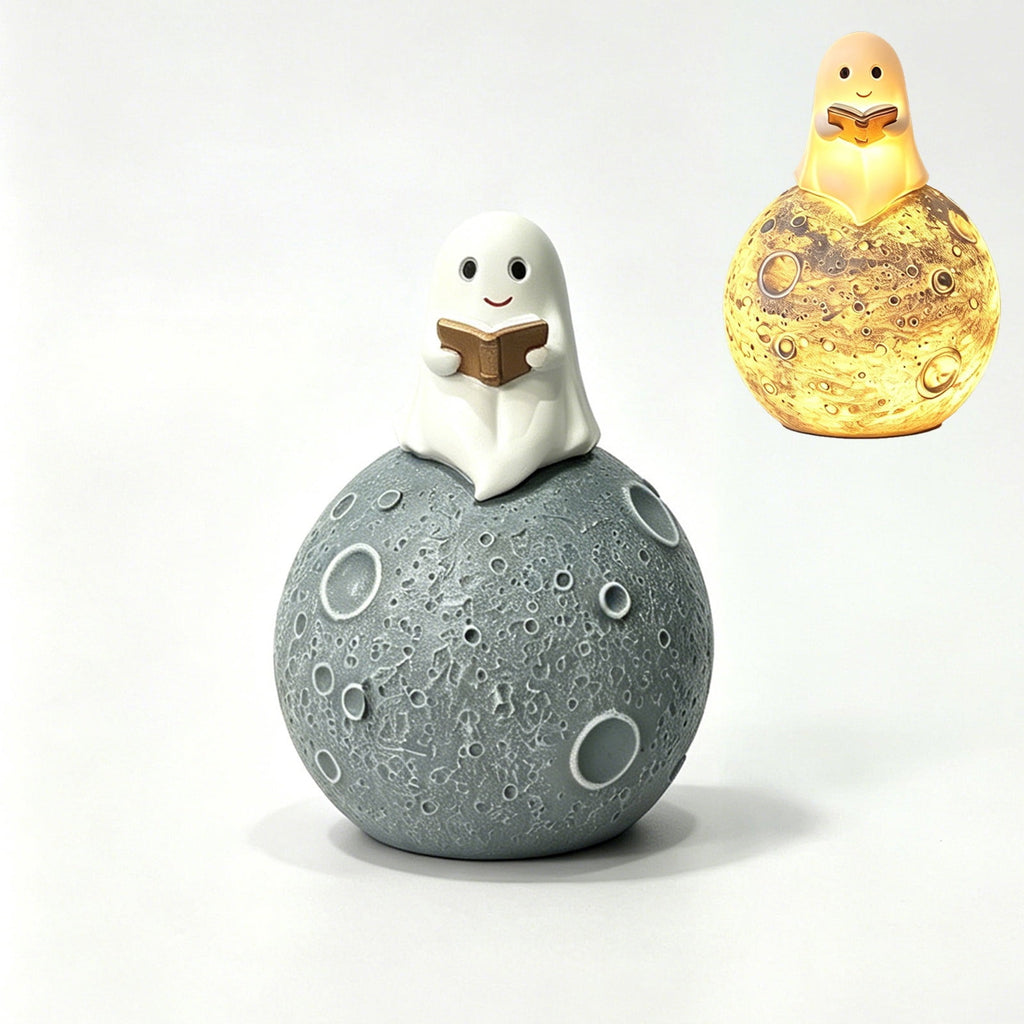 Halloween Ghost Night Light, Cute Ghost Playing The Guitar Lamp, Ghost Warm Lighted Figurine Lamps for Party Bedroom Study Room Home Dorm, Halloween Decor Indoor