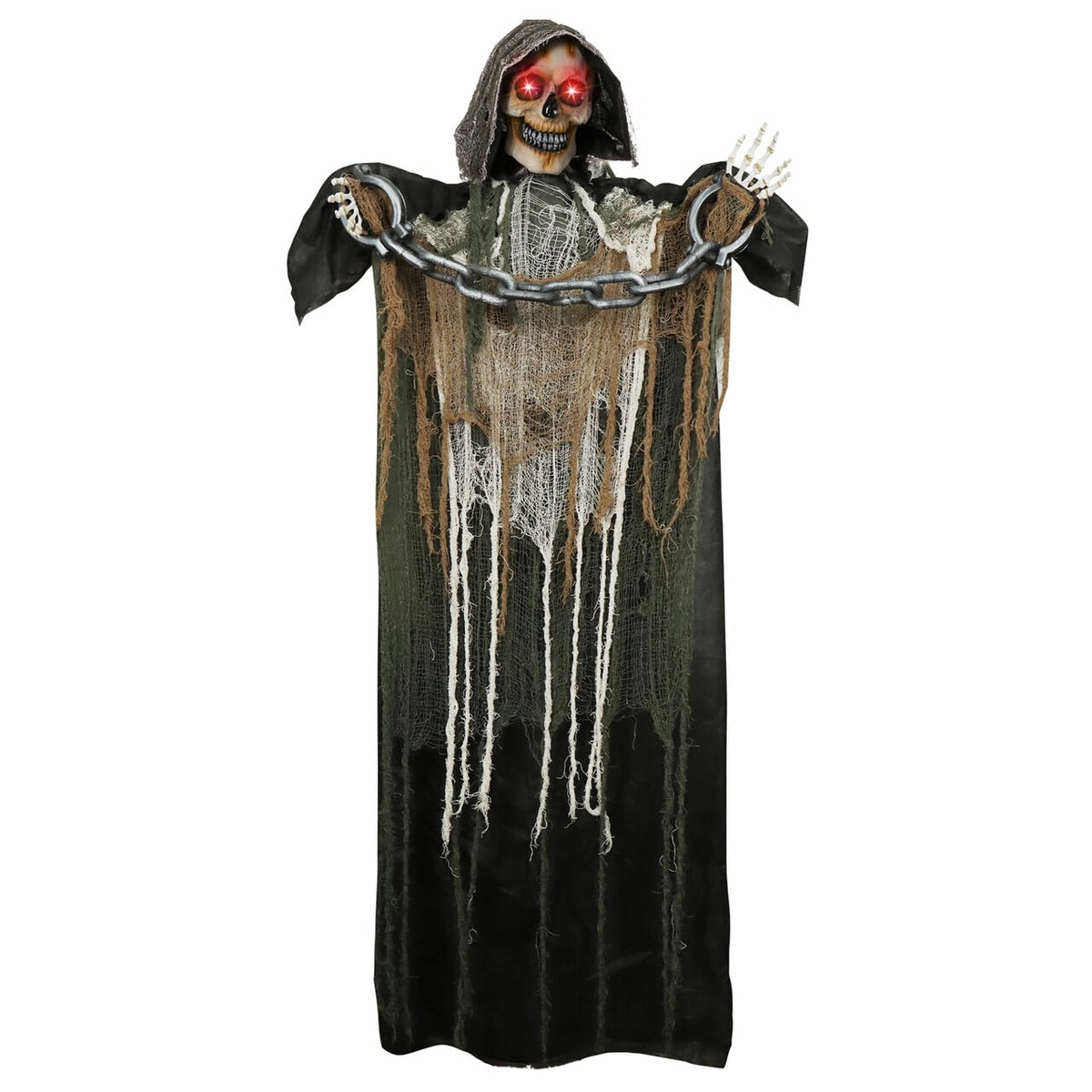 Joyfy Halloween Decorations Outdoor, 72"(6ft) Light Up Animated Scary Decorations Pumpkin Ghost with Sound Activation,Animatronics Pumpkin Decorations for Haunted House Prop Yard Decor