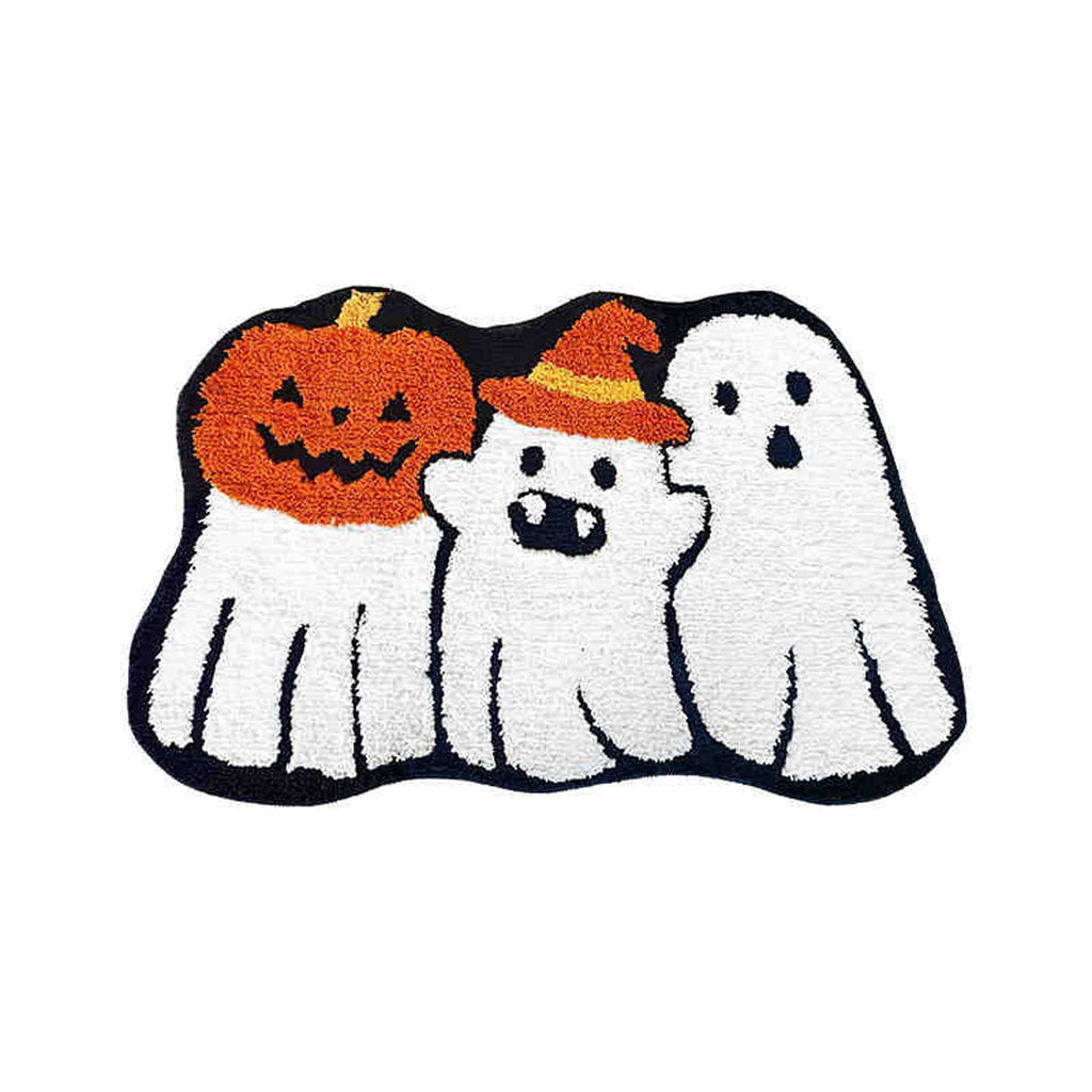 Halloween Bath Mat Ghost Multicolor Irregular Mat 27.56x17.72in Polyester Skidproof & Absorbent for Bathroom Entryway Living Room Halloween Door Mat by MPOISVA