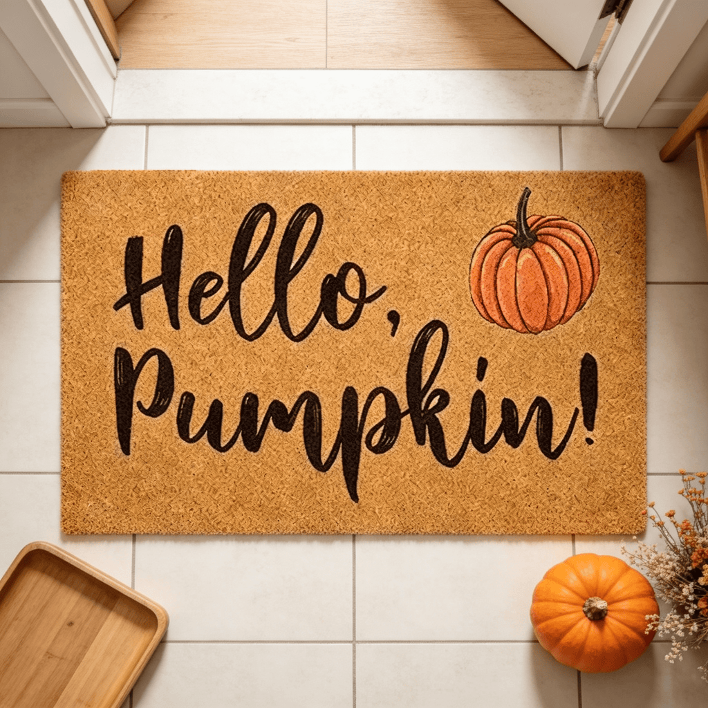 Halloween Pumpkin Doormat, Soft Non-Slip Indoor Outdoor Welcome Rug for Entryway Porch and Front Door