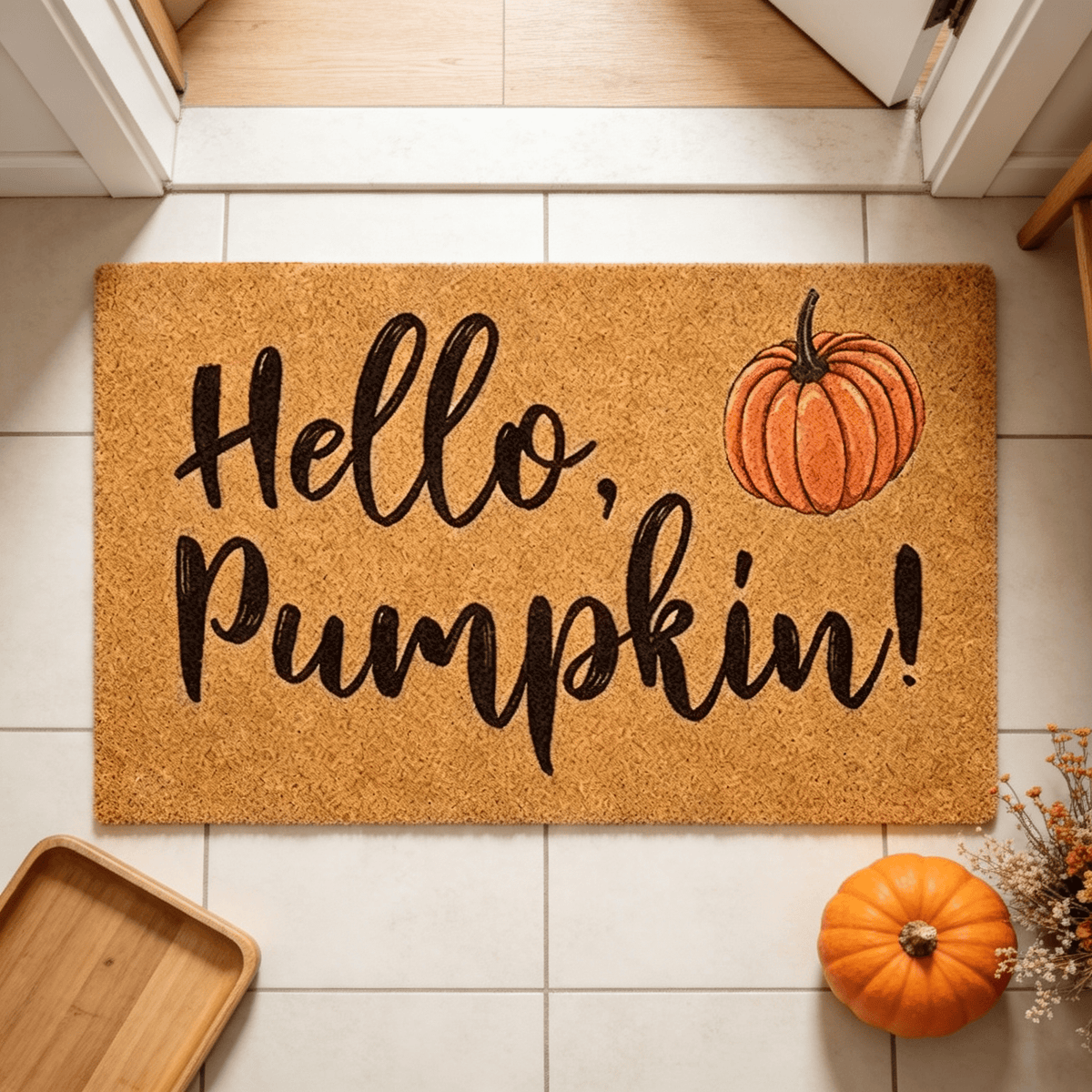 Halloween Pumpkin Doormat, Soft Non-Slip Indoor Outdoor Welcome Rug for Entryway Porch and Front Door