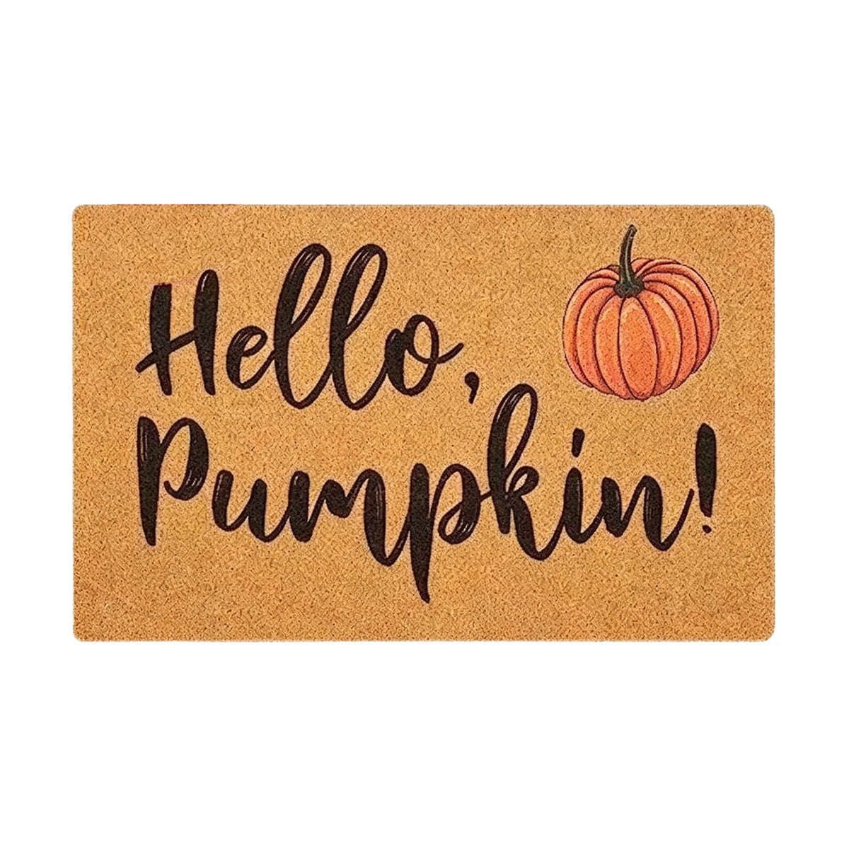 Fllostpr Halloween Pumpkin & Crow Welcome Doormat for Front Door, Non-Slip Vintage Brown Coir Floor Mat for Outdoor Porch Entryway Decor,16x24 Inch