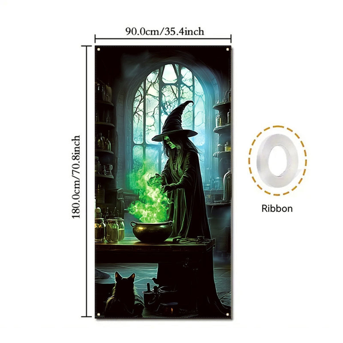 DAMAI Halloween Door Hanging Curtain Party Festival Scene Layout Supplies Decorative Porch Hanging Cloth