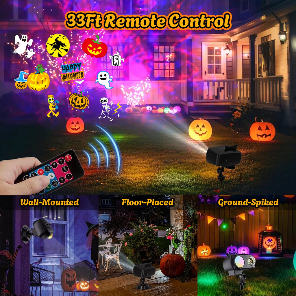 Morfone Halloween Projector Lights, Waterproof Holiday Projector Lights for Halloween Decorations Outdoor or Indoors