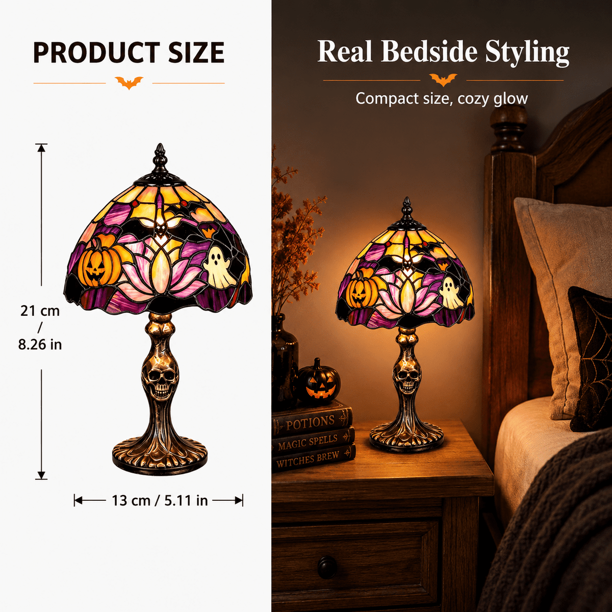Diceymbol 11.81 Inch Halloween Ghost Night Light, Witch Hat Ghost Lamp with Jack O Lantern, Halloween Decorations Indoor for Table Mantel Party Decor