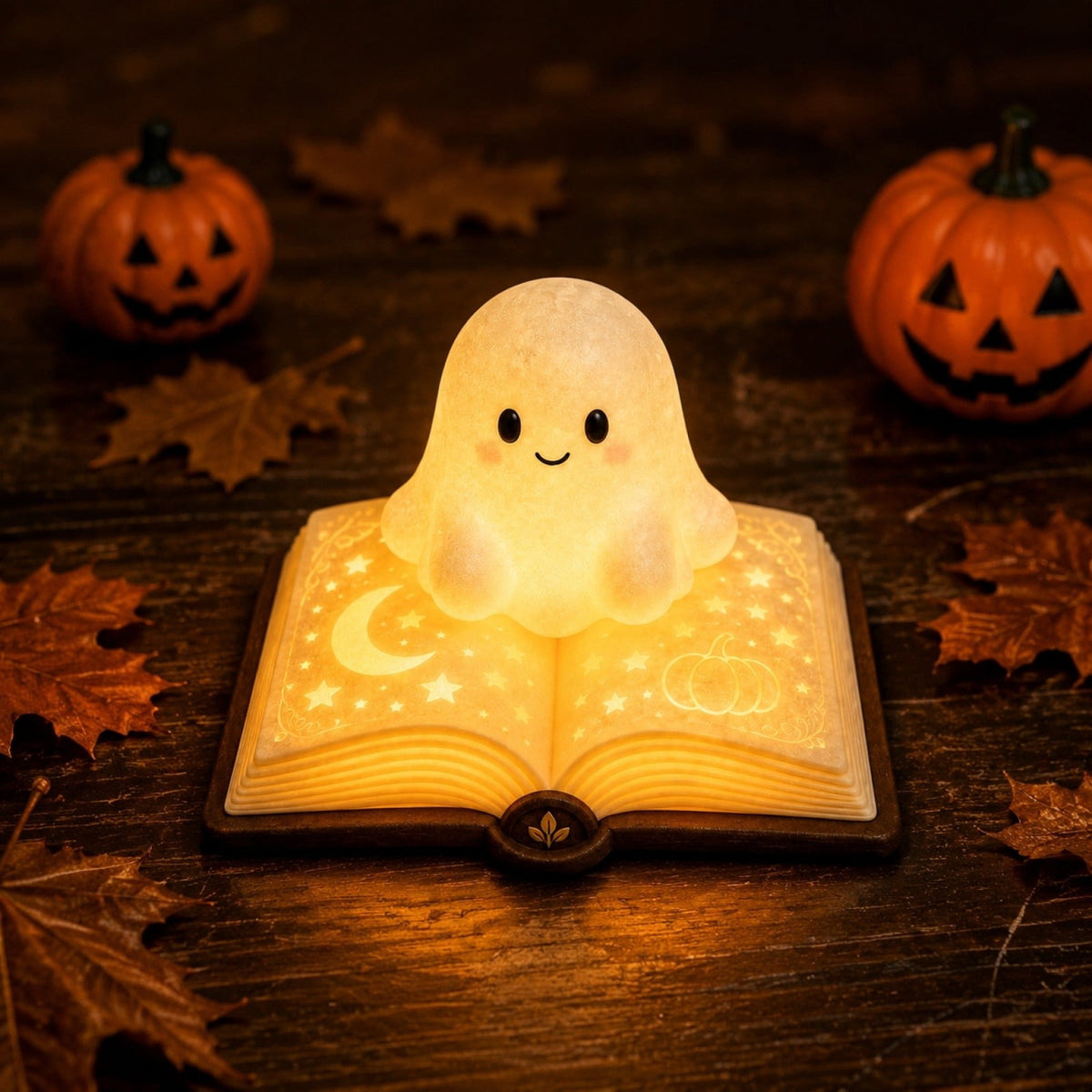 Halloween Ghost Night Light, Cute Ghost Playing The Guitar Lamp, Ghost Warm Lighted Figurine Lamps for Party Bedroom Study Room Home Dorm, Halloween Decor Indoor