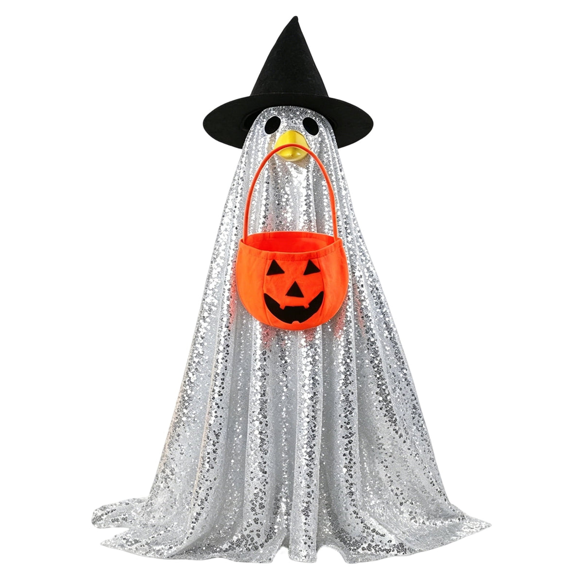 Halloween Garden Porch Decor, Porch Goose Outfits Halloween, 23 Inch Porch Goose Outfits, Witch Dress and Hat Set, Fits 23X11X26 Inch Standing Plush Goose for Front Porch Lawn
