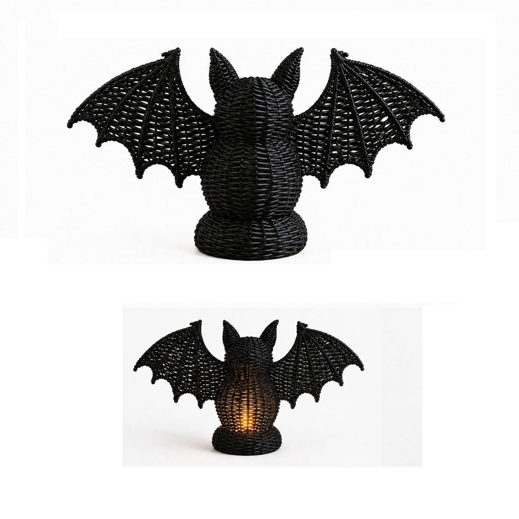 THOPBPRK 2026 Black Halloween Woven Pumpkin Jack-O'-Lantern, Halloween Decorations Pumpkin, USE LED Candle, Rattan Fall Halloween Decor for Home, 1Pack 11.8 Inch A