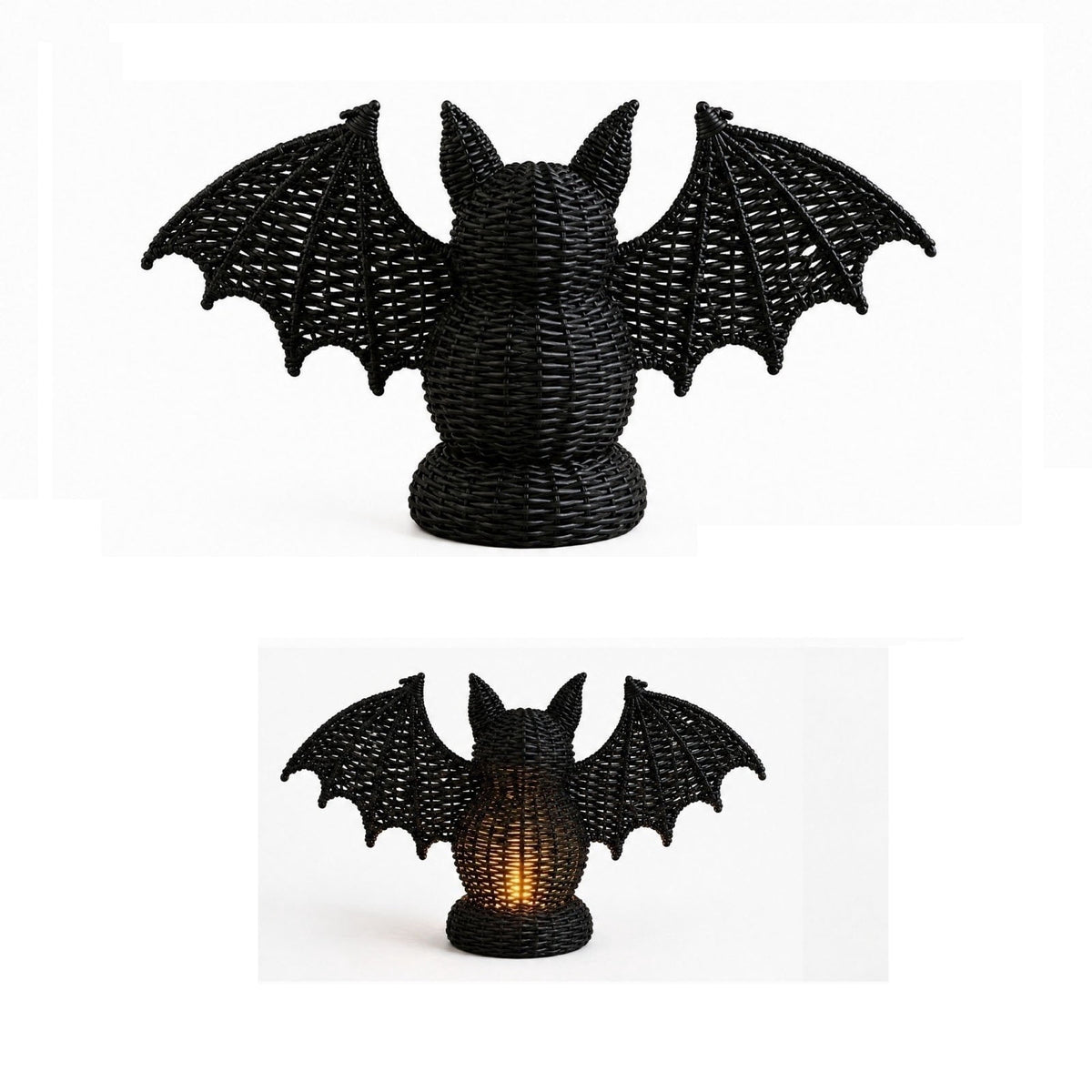 THOPBPRK 2026 Black Halloween Woven Pumpkin Jack-O'-Lantern, Halloween Decorations Pumpkin, USE LED Candle, Rattan Fall Halloween Decor for Home, 1Pack 11.8 Inch A