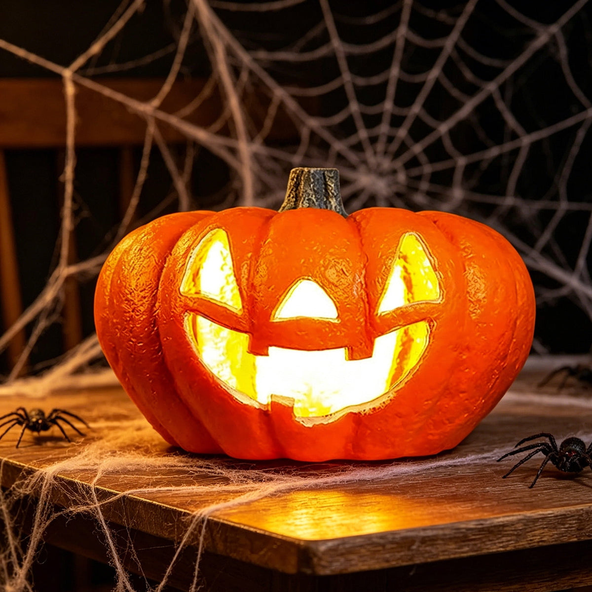 LEFXSMR Pumpkin Light, Glowing Large Plastic Pumpkin Decor with Led Lights, Waterproof Halloween Light for Yard Garden Outdoor Indoor Decor