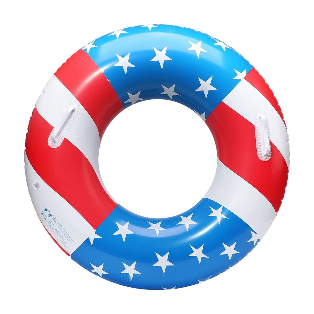 Pool Floats USA Flag Patriotic Swim Pool Tubes for Kids Adults Red White & Blue Pool Floaties Summer Pool Party 250th Anniversary 35in
