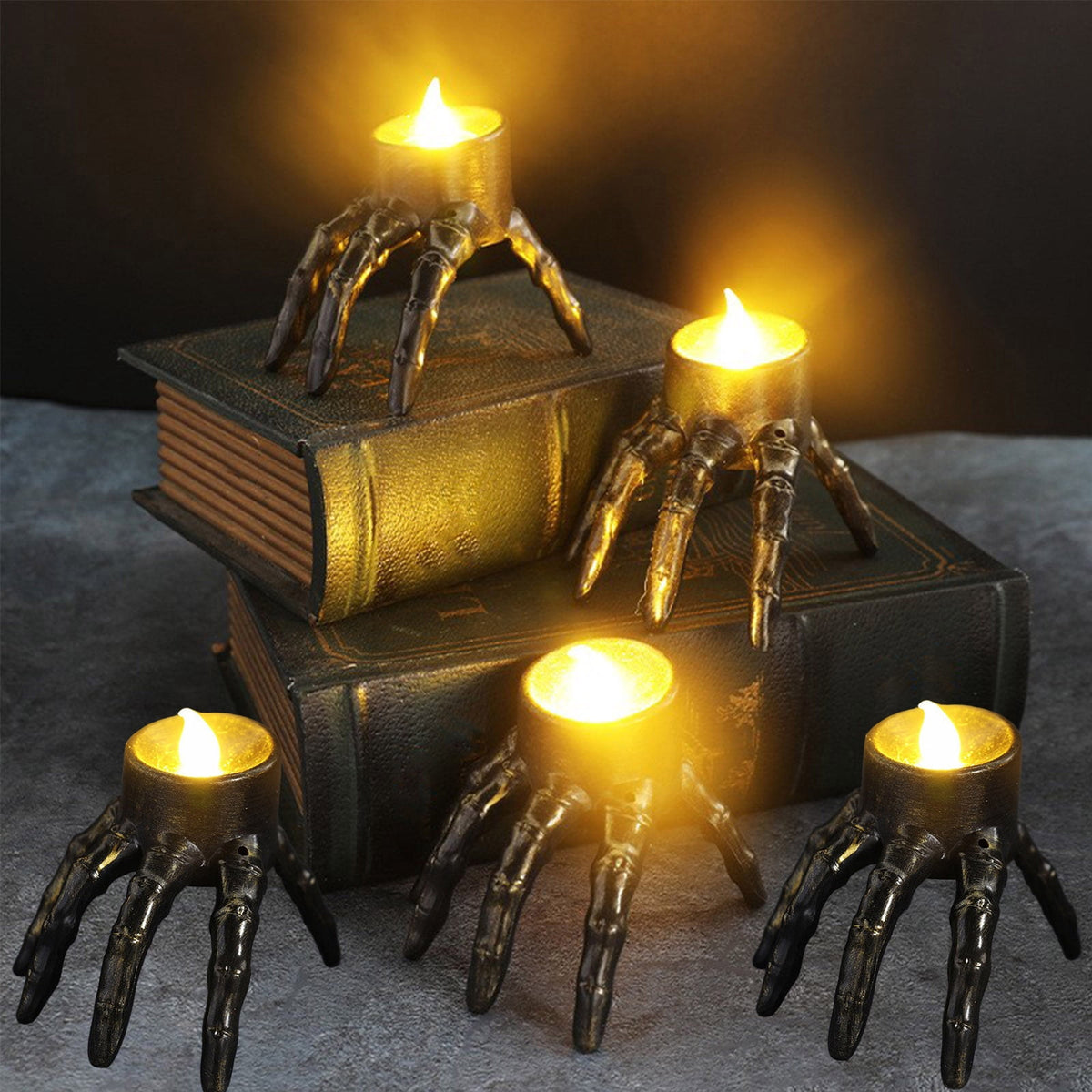 Halloween Spooky Skeleton Hand Candle Flameless Candle Lamp Scary Spooky Candle Halloween Decoration Lights