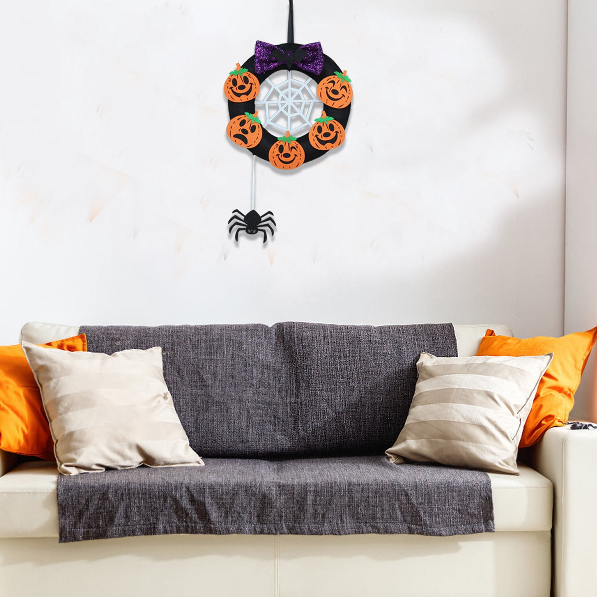 sruoe Halloween Decorations, Halloween Wreaths for Front Door, Artificial Wreaths, Indoor Outdoor Halloween Decor, Halloween Wreaths for Front Door, Halloween Party Decoration, Yard Decoration